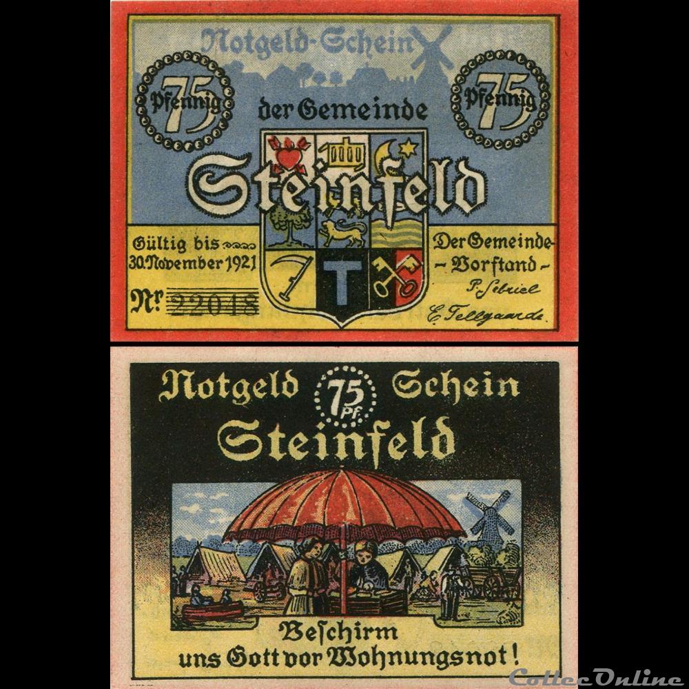 monnaie monde allemagne steinfeld 75 pfennig