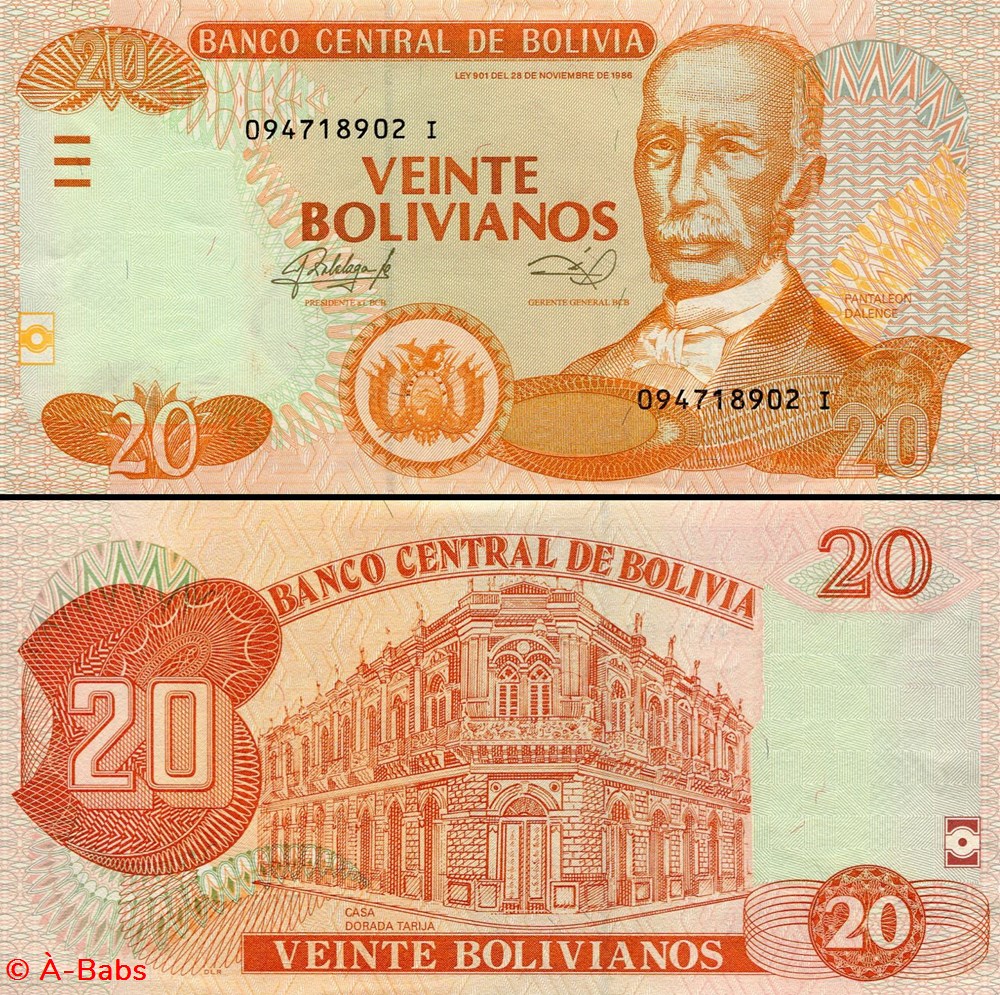 BOLIVIE - PICK 239 b - 20 BOLIVIANOS - 2013 billets amerique du sud bolivie pick 239 b 20 bolivianos 2013