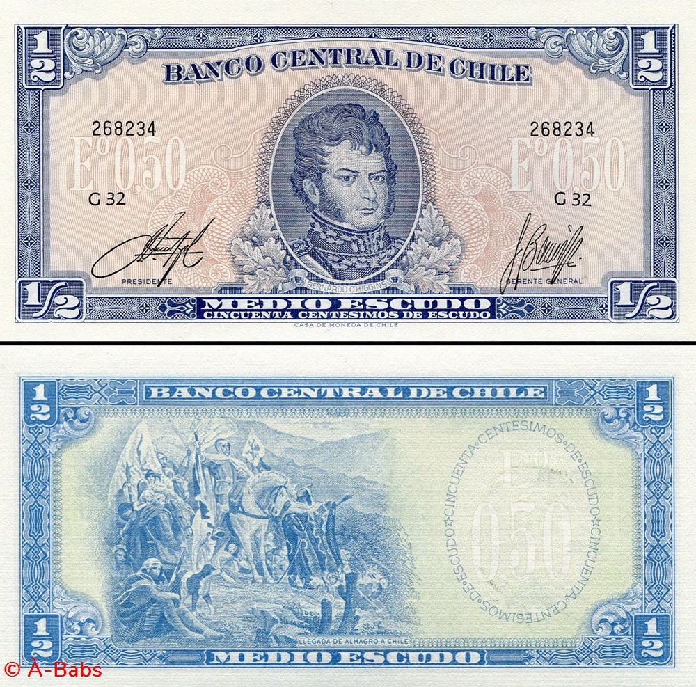 CHILI - PICK 134 Aa 3 - 1/2 ESCUDO - 1962 billets amerique du sud chili pick 134 aa 3 1 2 escudo 1962