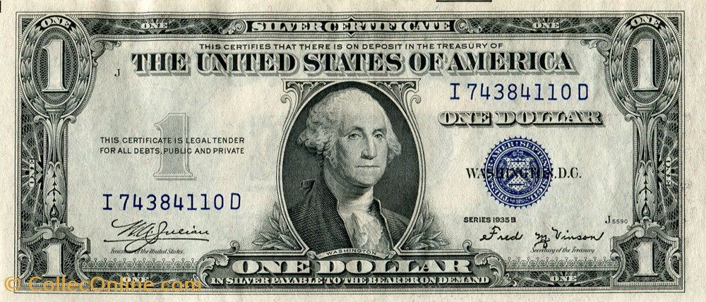 billets amerique du nord etats unis 1 silver certificate series 1935b