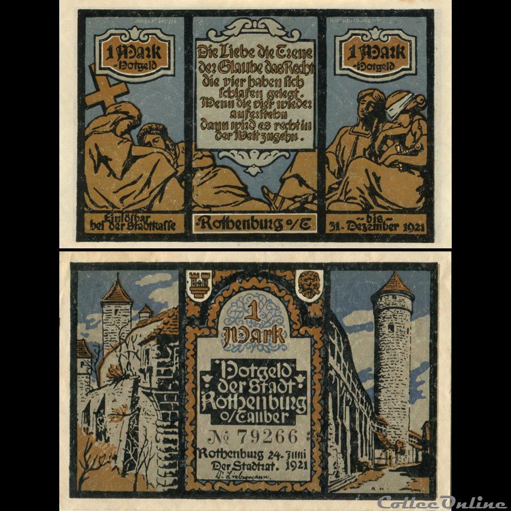billet allemagne indonesie rothenburg ob der tauber 1 mark