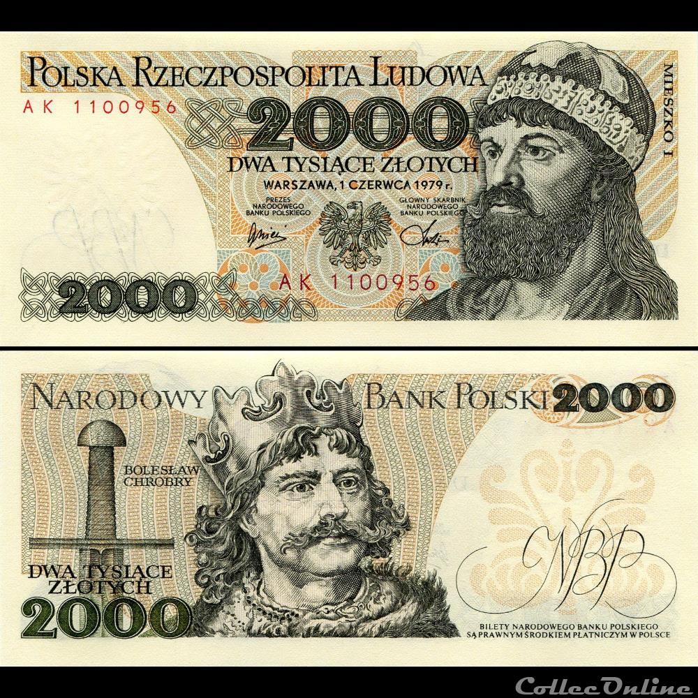 billet ukraine pologne pick 147 b 2000 zlotych 1979