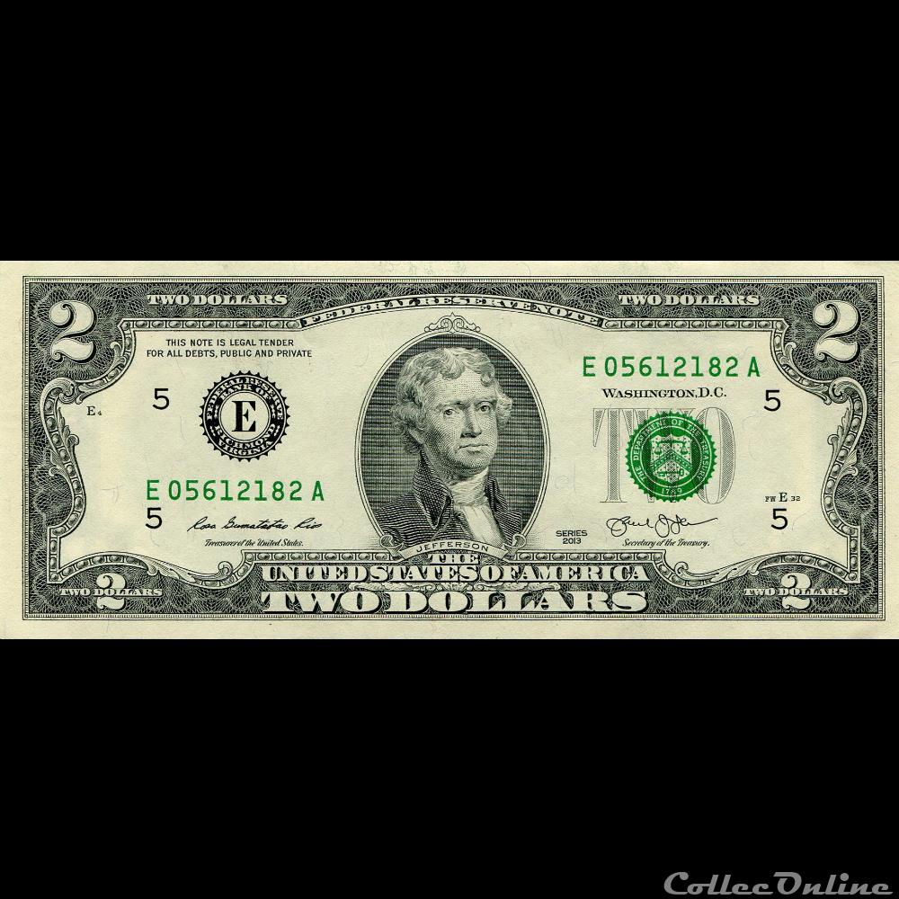 E- Richmond District - 2$ Federal Reserve Notes - Small Size 2013 Series billet amerique du nord etat uni e richmond district 2 federal reserve notes small size 2013 series