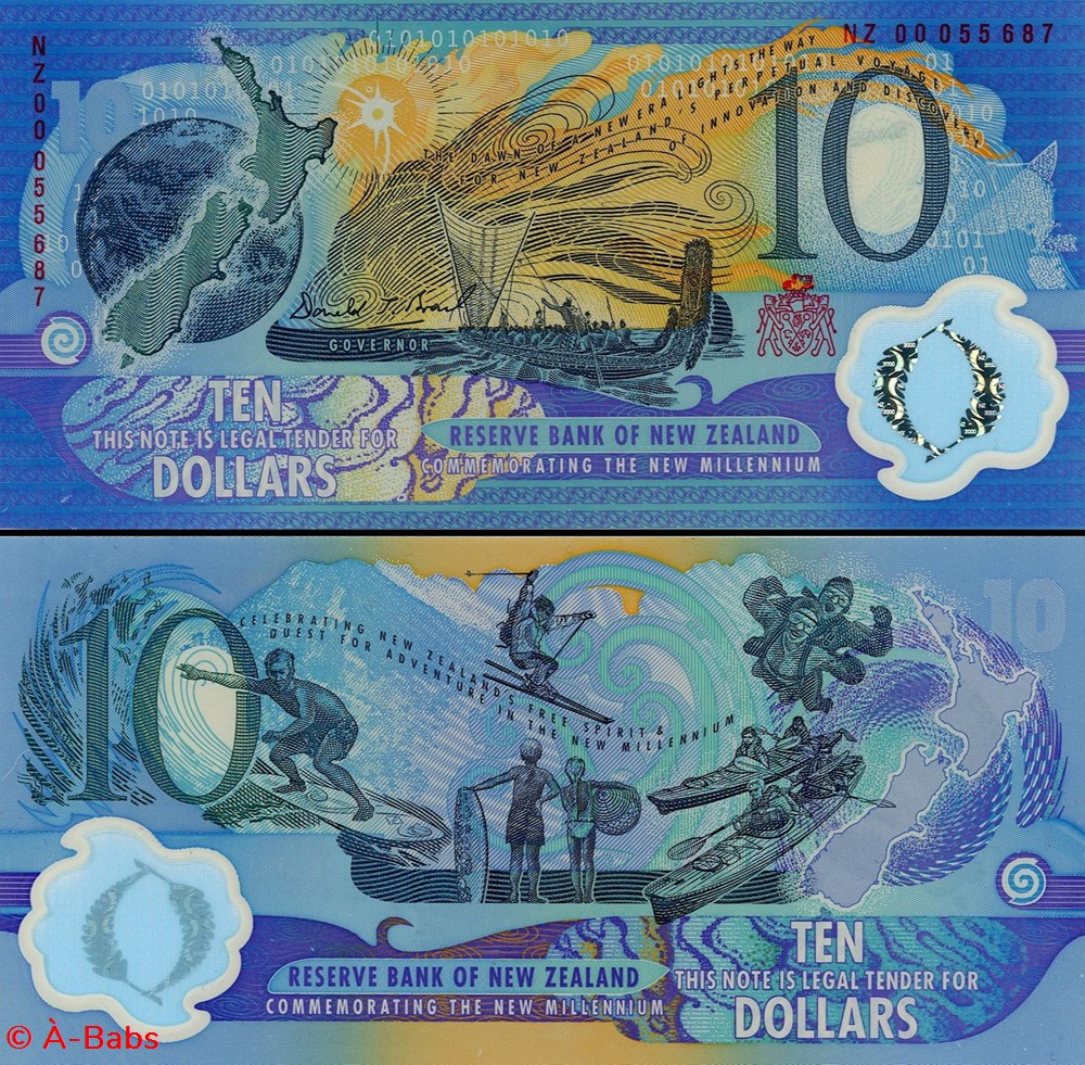 NOUVELLE-ZELANDE - PICK 190 b - 10 DOLLARS - 2000 billets oceanie nouvelle zelande pick 190 b 10 dollars 2000