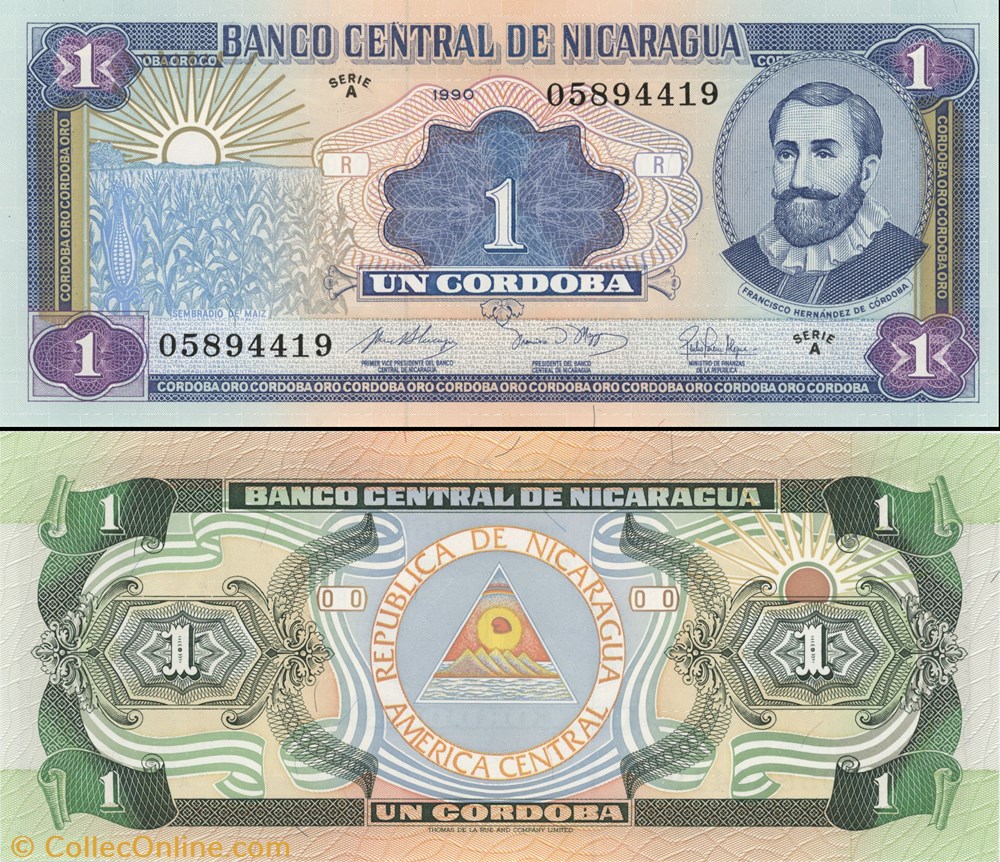 billet amerique centrale et caraibe nicaragua pick 173 a1 1 cordoba 1990