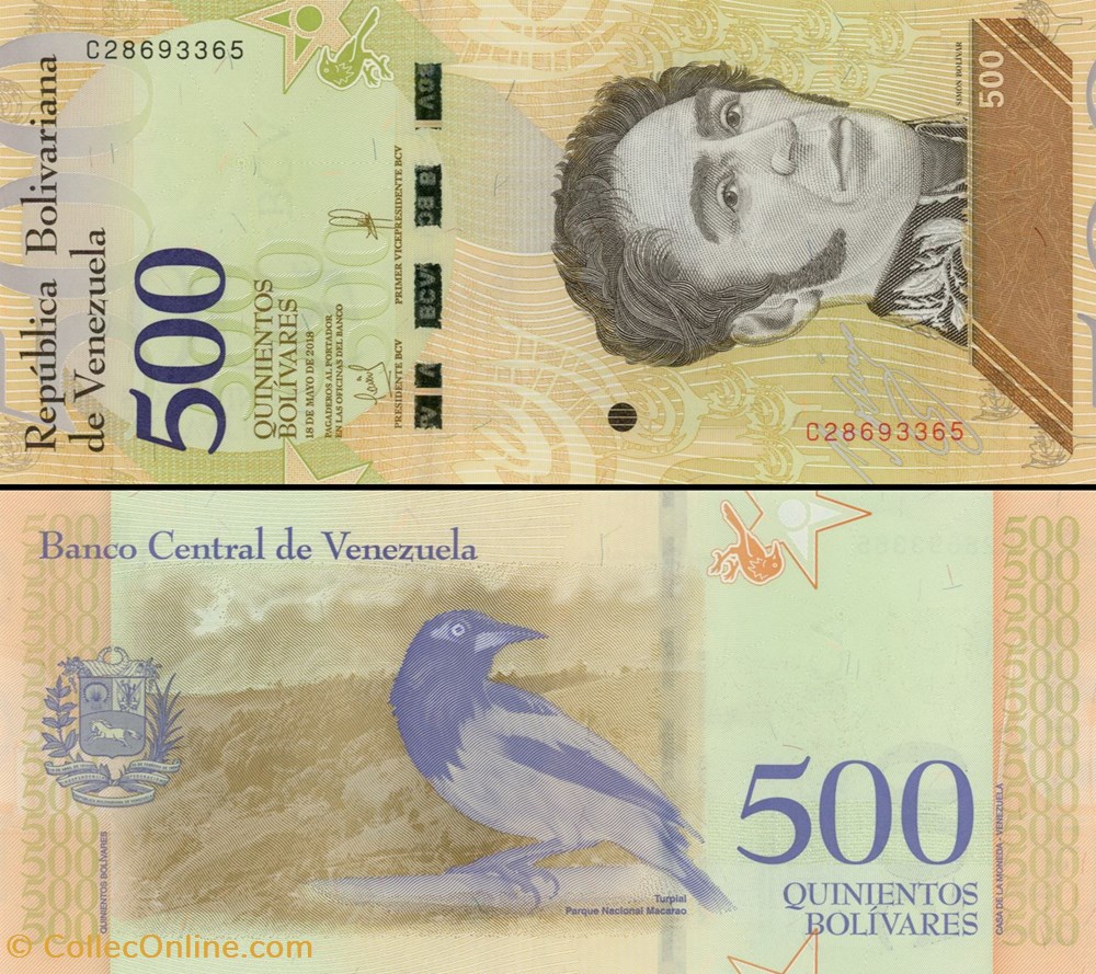 billets amerique du sud venezuela pick 108b 500 bolivares 2018