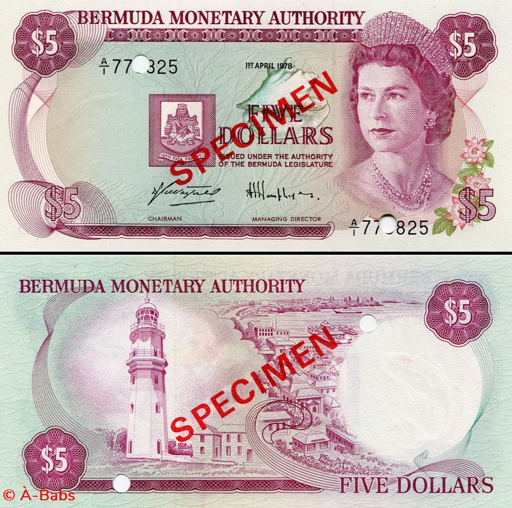 BERMUDES - PICK 29 as - 5 Dollars - 1978 billets amerique centrale et caraibes bermudes pick 29 as 5 dollars 1978