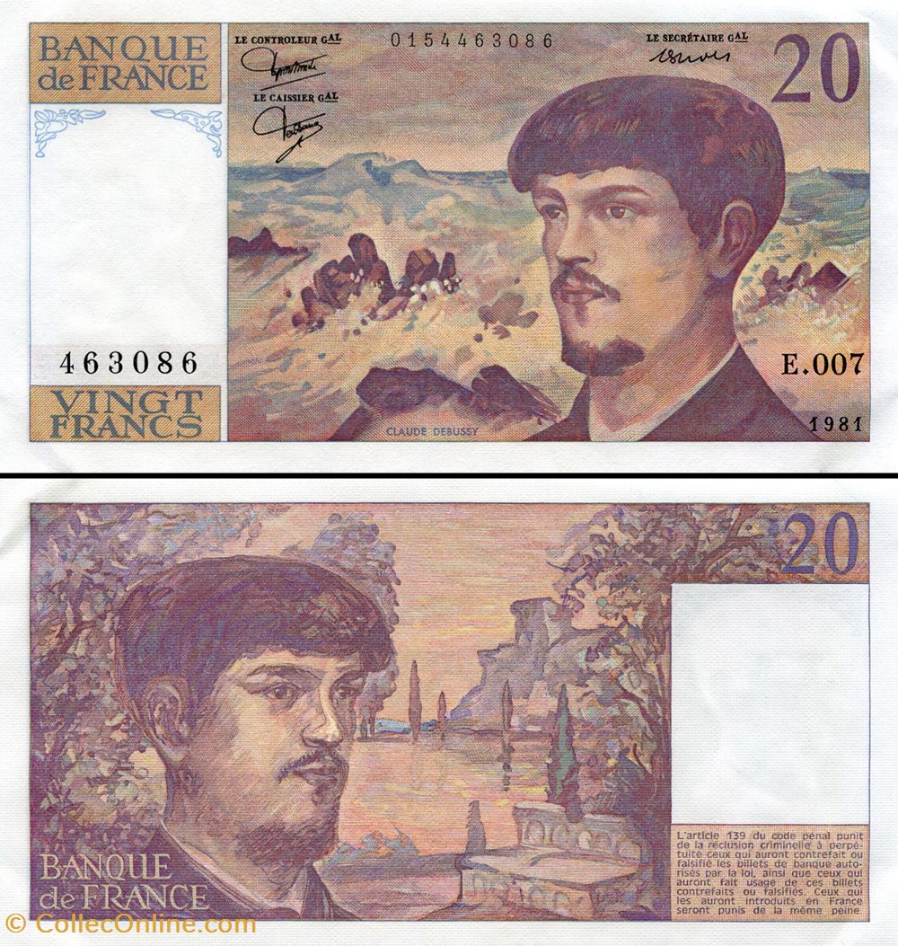 FRANCE - 20 FRANCS - 1981 - E.007 billets europe france 20 francs 1981 e 007