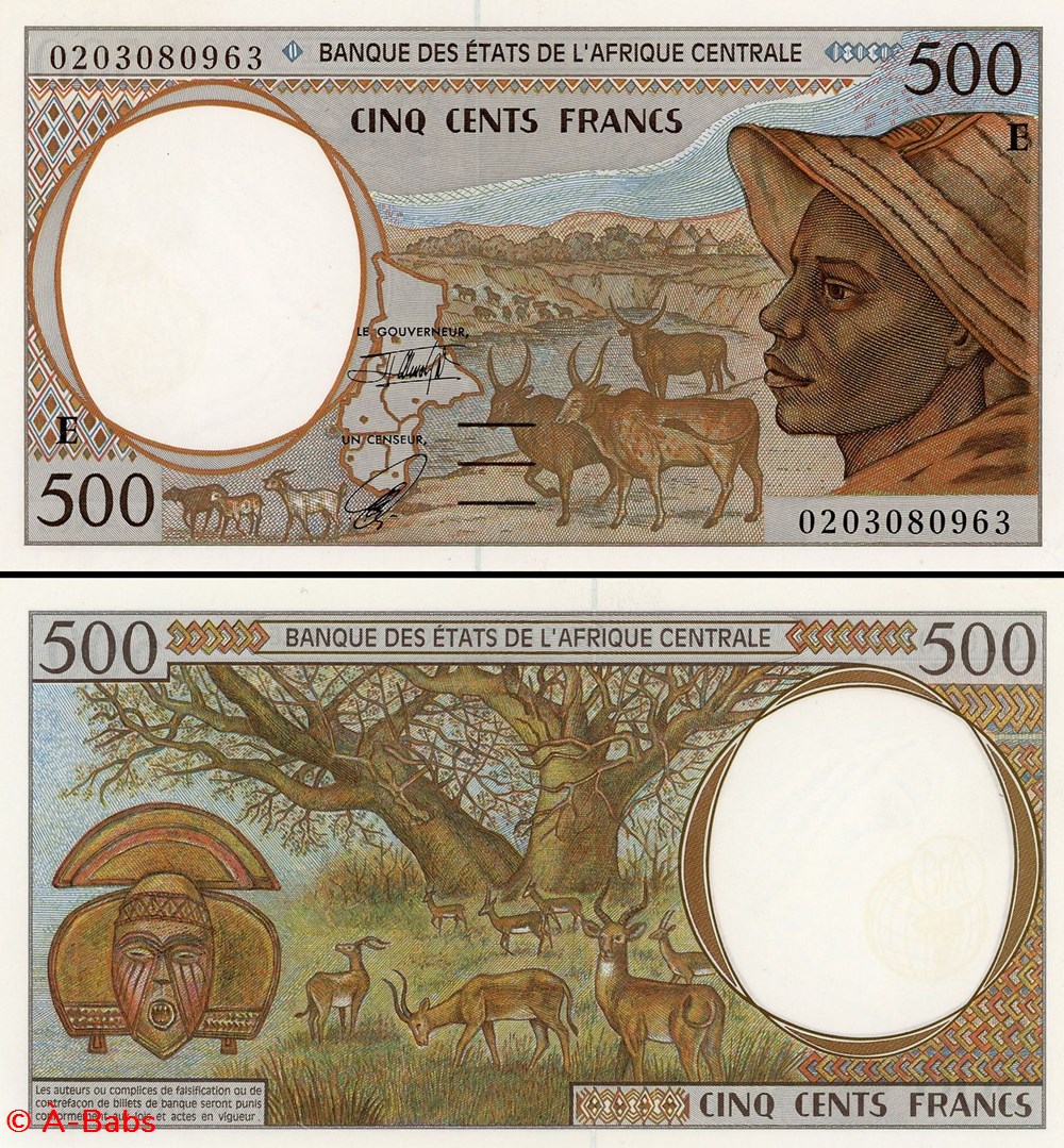 B.E.A.C - FRANCS CFA - CAMEROUN - LETTRE E - 500 FRANCS - PICK 201Eh billets afrique benin b e a c francs cfa cameroun lettre e 500 francs pick 201eh