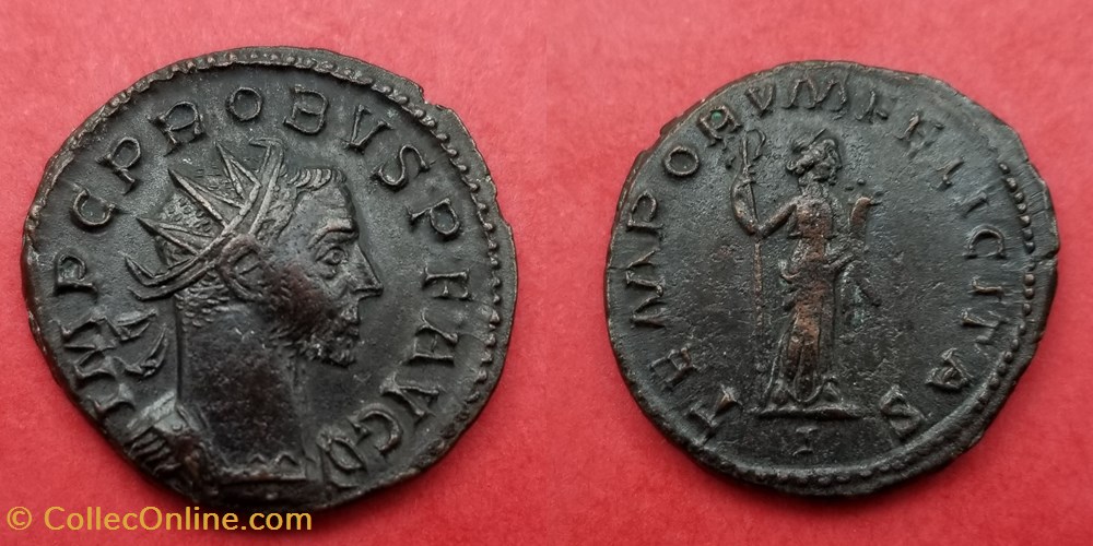 PROBUS - TEMPORVM FELICITAS - RIC 53 monnaie antique av jc ap romaine republicaine imperiale probus temporvm felicitas ric 53