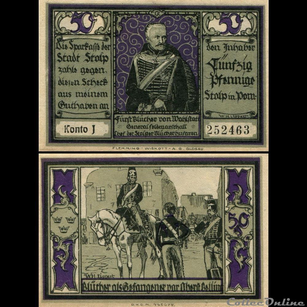 billet allemagne perou stolp 50 pfennig
