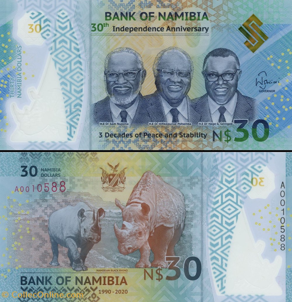 NAMIBIE - PICK 18 a - 30 Dollars Namibiens - 2018 billets afrique botswana namibie pick 18 a 30 dollars namibiens 2018
