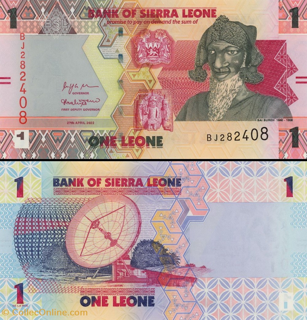SIERRA LEONE - PICK 34 a - 1 LEONE - 2022 billets afrique sierra leone pick 34 a 1 leone 2022