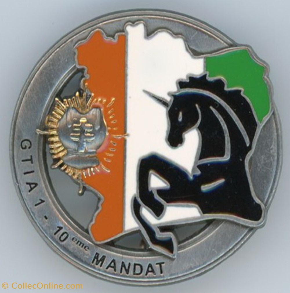 Insigne Opération Licorne - 12° Régiment de Cuirassiers militaria medailles insignes insigne operation licorne 12 regiment de cuirassiers