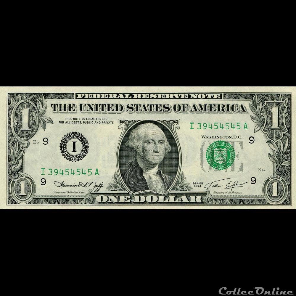 billet amerique du nord etat uni i 1 federal reserve notes small size 1974 series