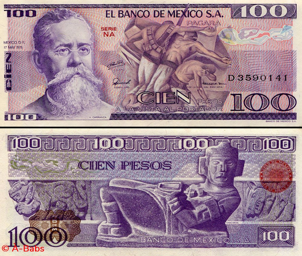MEXIQUE - PICK 068c.NA - 100 PESOS - 1979 billets amerique du nord mexique pick 068c na 100 pesos 1979