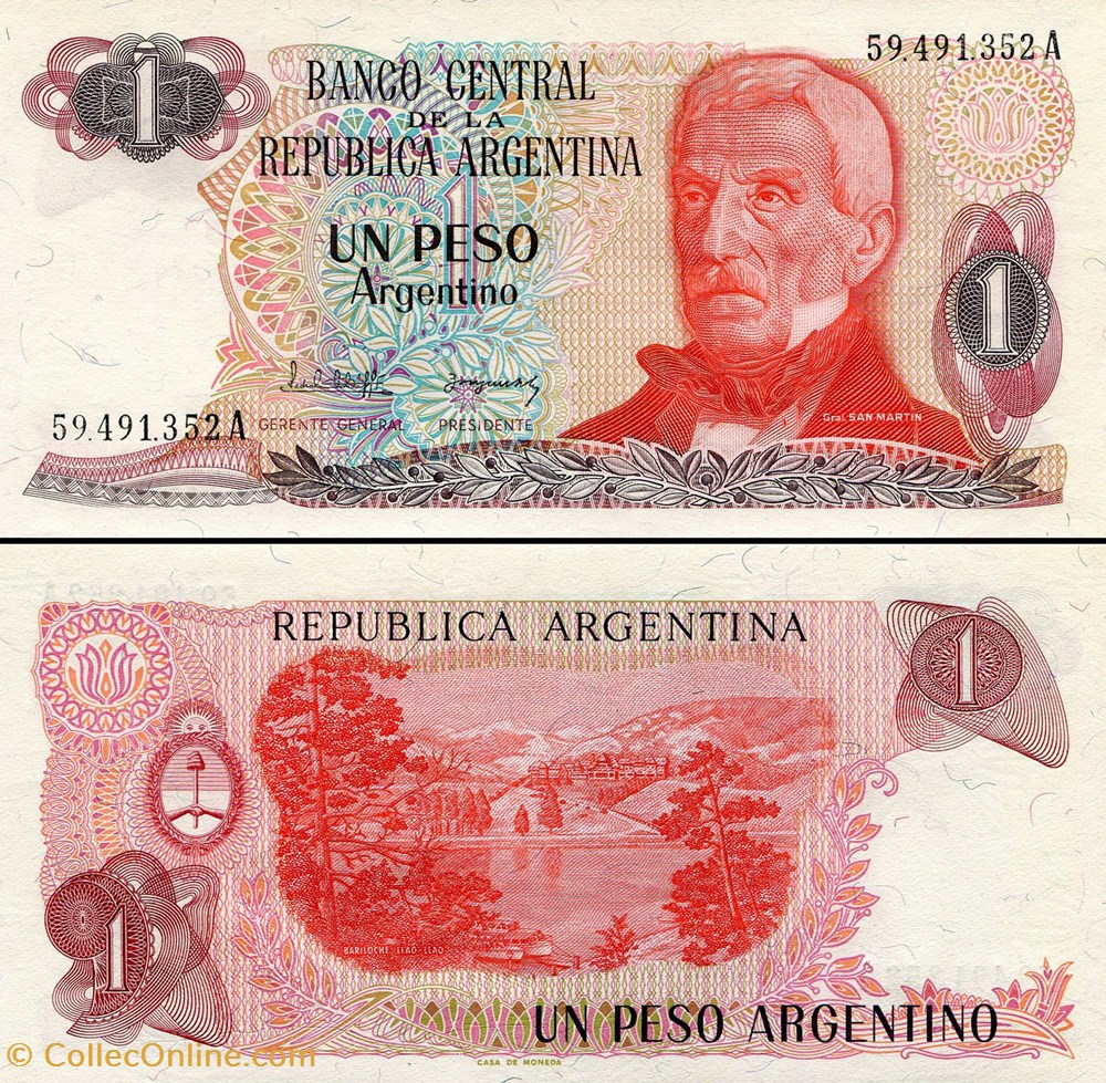 ARGENTINE - PICK 311 a 1 - 1 PESO ARGENTINO - 1983 billets amerique du sud argentine pick 311 a 1 1 peso argentino 1983