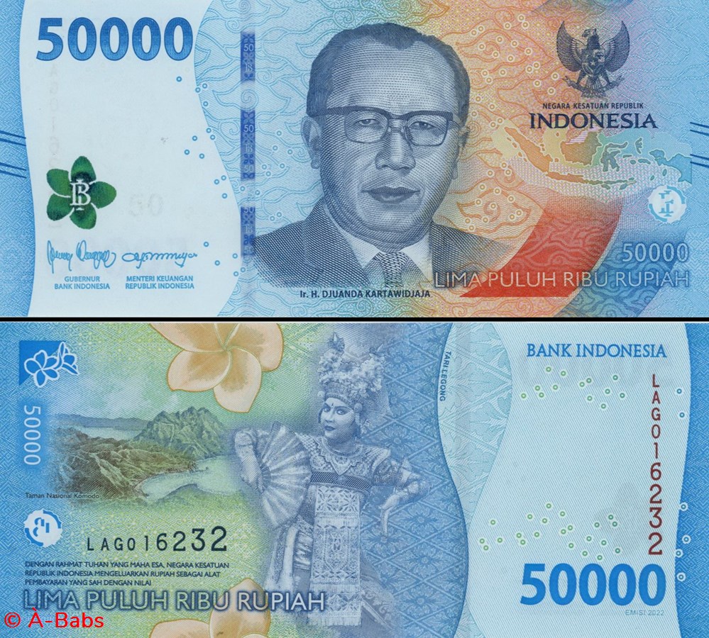 billets asie indonesie pick 167 a 50 000 roupies 2022