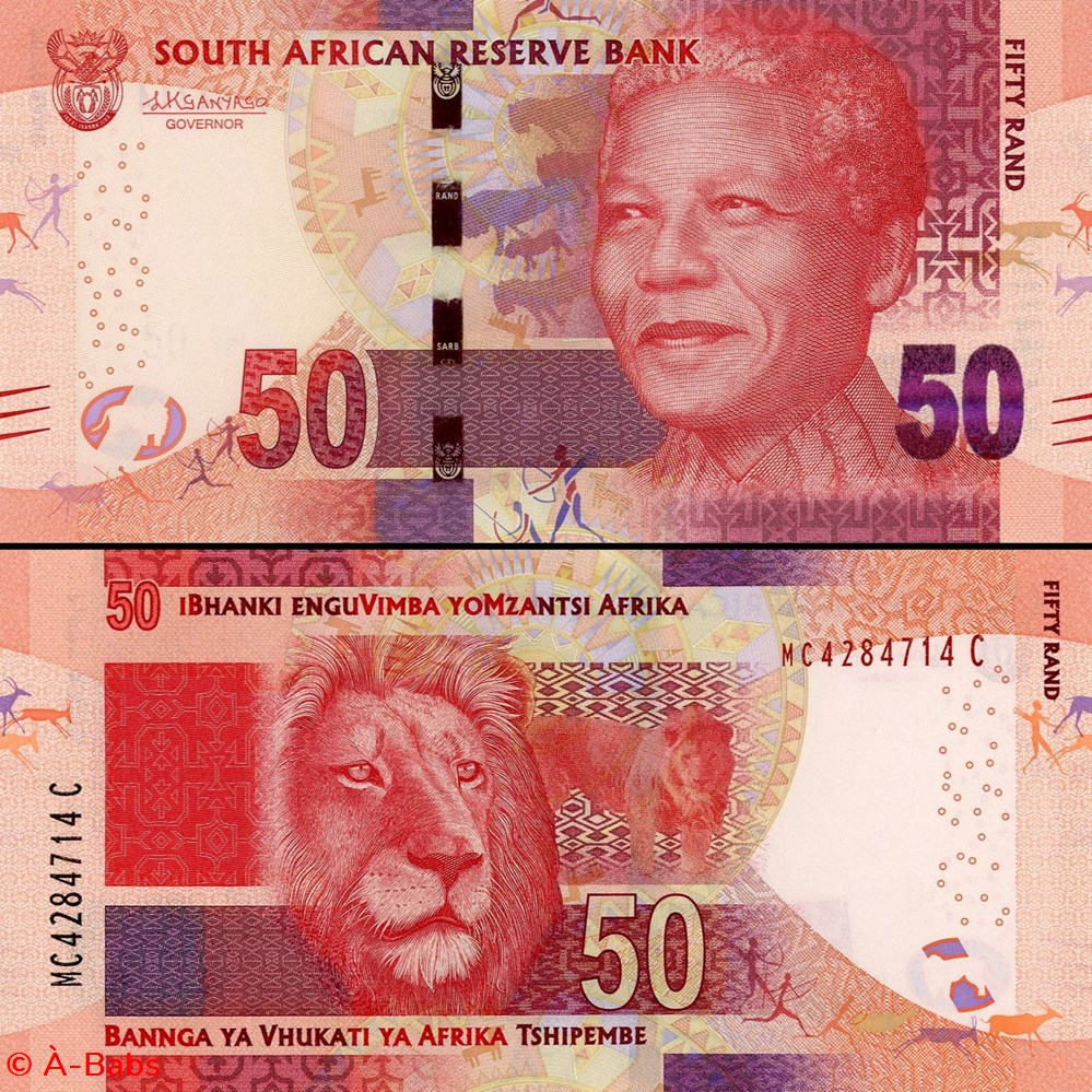billets afrique du sud pick 140b 50 rand 2015