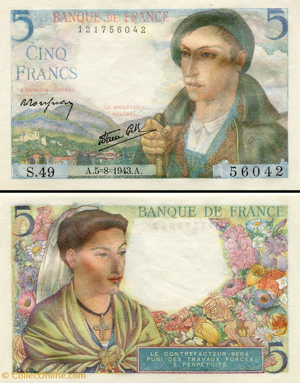 FRANCE - 5 FRANCS billets europe france 5 francs