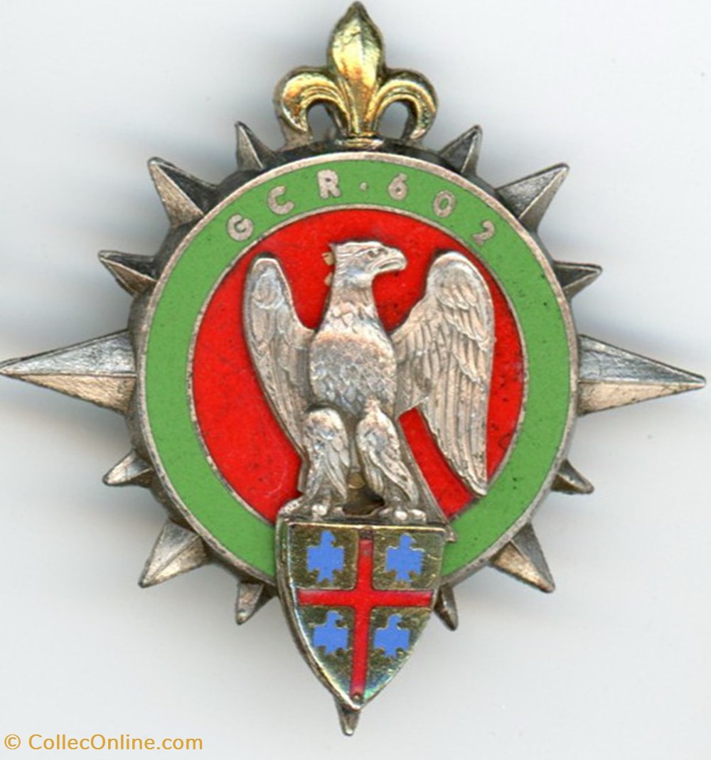 Insigne Terre - 602° Groupement de Circulation Routière - Montlhéry militaria medailles insignes insigne terre 602 groupement de circulation routiere montlhery