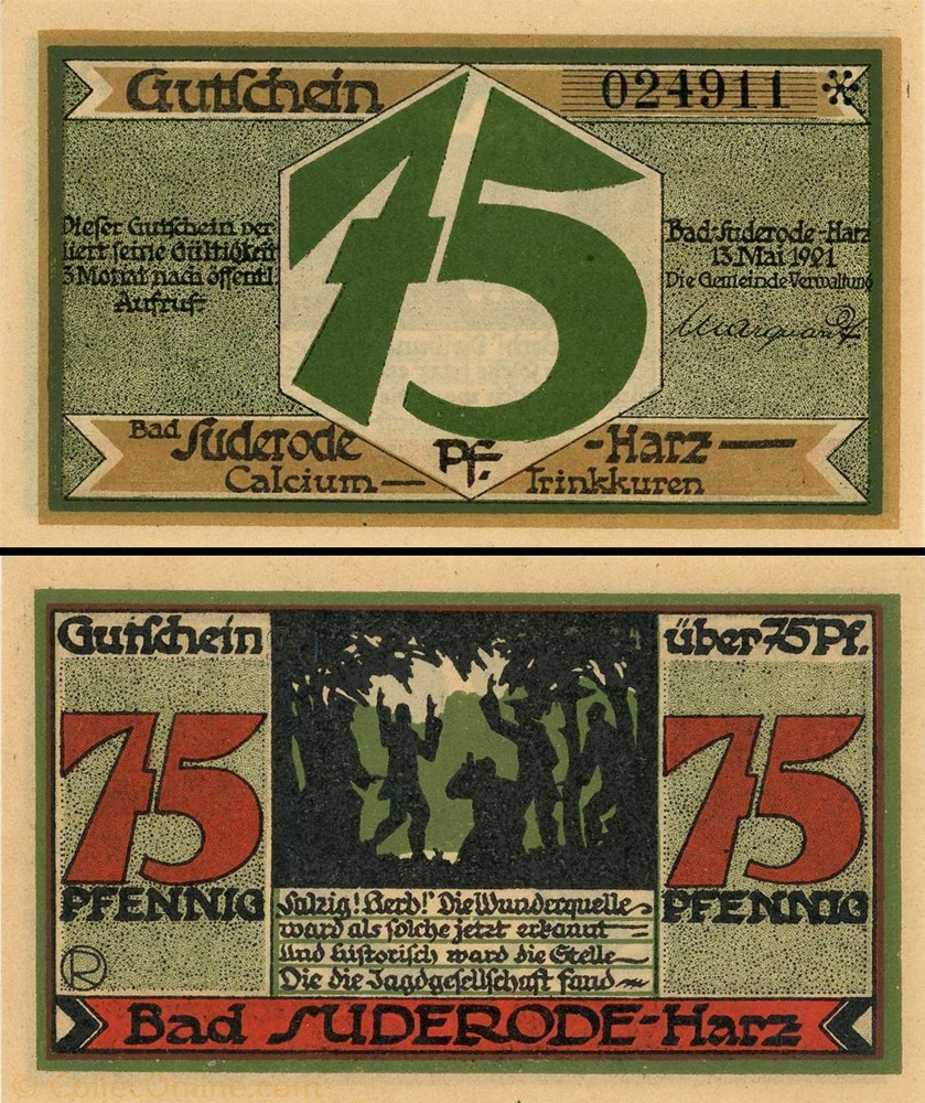 billet europe allemagne bad suderode harz 75 pfennig