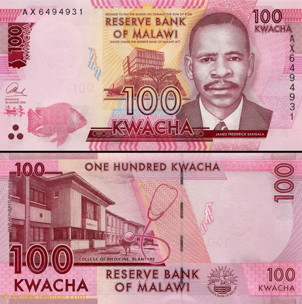 MALAWI - PICK 65 b - 100 KWACHA - 2016 billets afrique malawi pick 65 b 100 kwacha 2016