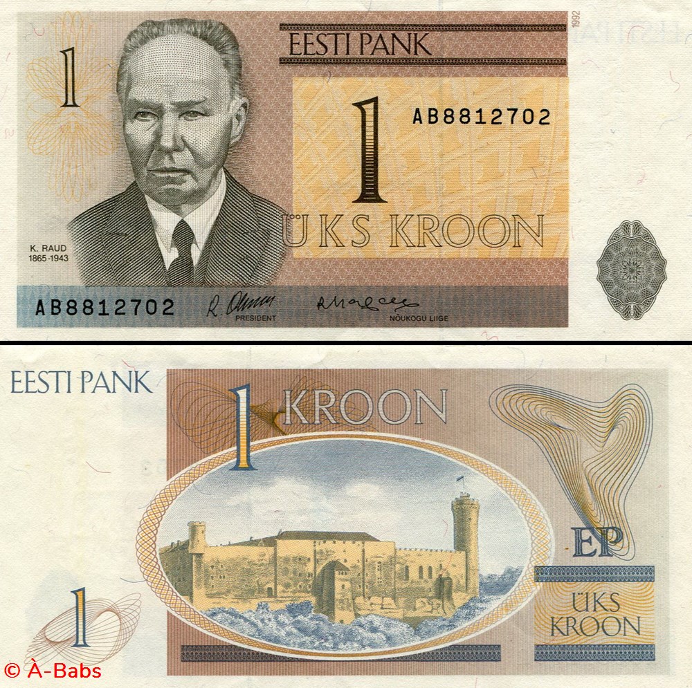 billets europe estonie pick 69 a 1 kroon 1992