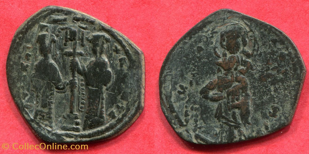 CONSTANTIN X et EUDOCIE - Follis - Constantinople monnaie antique av jc ap byzantine constantin x et eudocie follis constantinople
