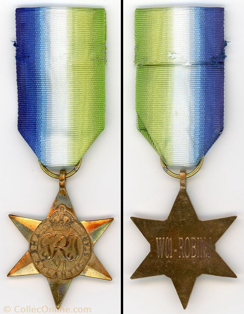 Médaille Atlantic Star (1939-1945 )- Royaume Uni militarium insigne medaille atlantic star 1939 1945 royaume uni