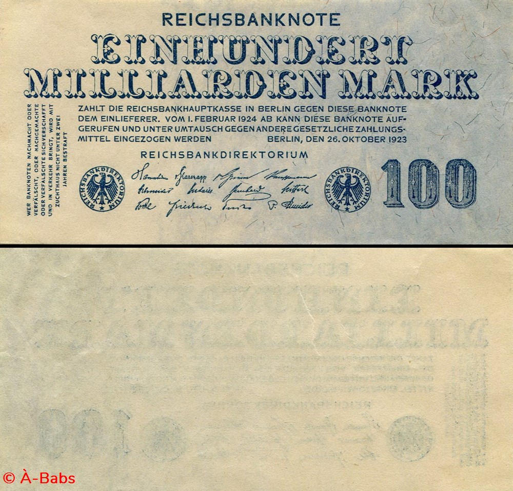 billets europe allemagne pick 126 100 000 000 000 mark 1923