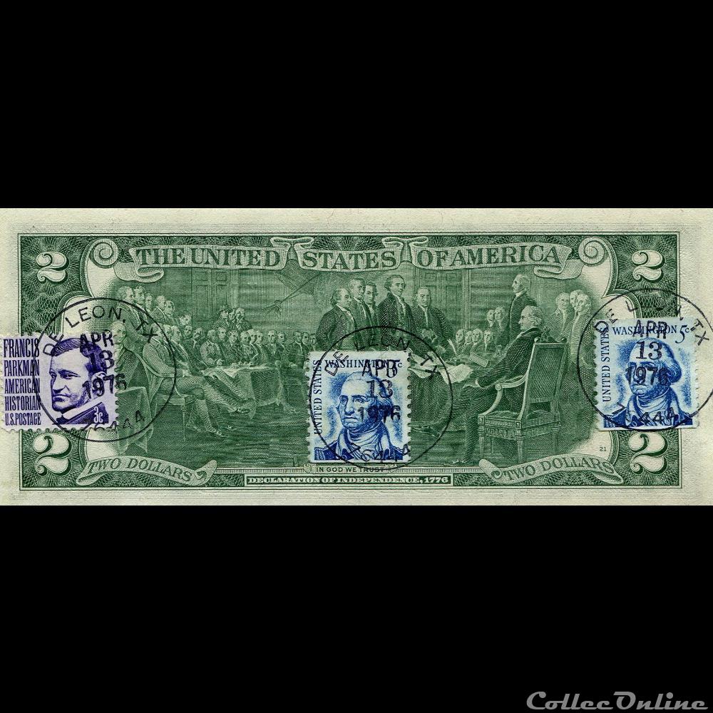K- Dallas District - 2$ Federal Reserve Notes - Small Size 1976 Series billet amerique du nord etat uni k dallas district 2 federal reserve notes small size 1976 series