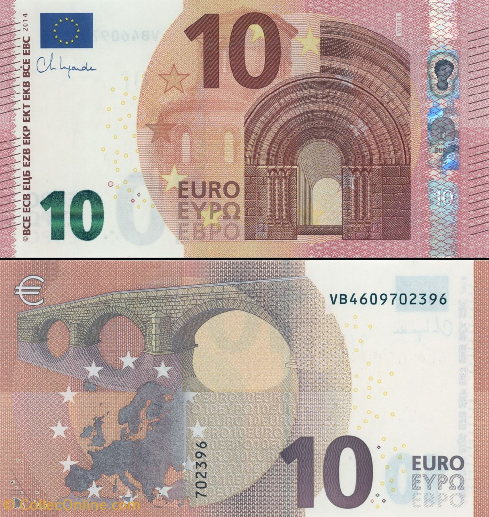 billets 10 euros signature lagarde pick 21 v espagne