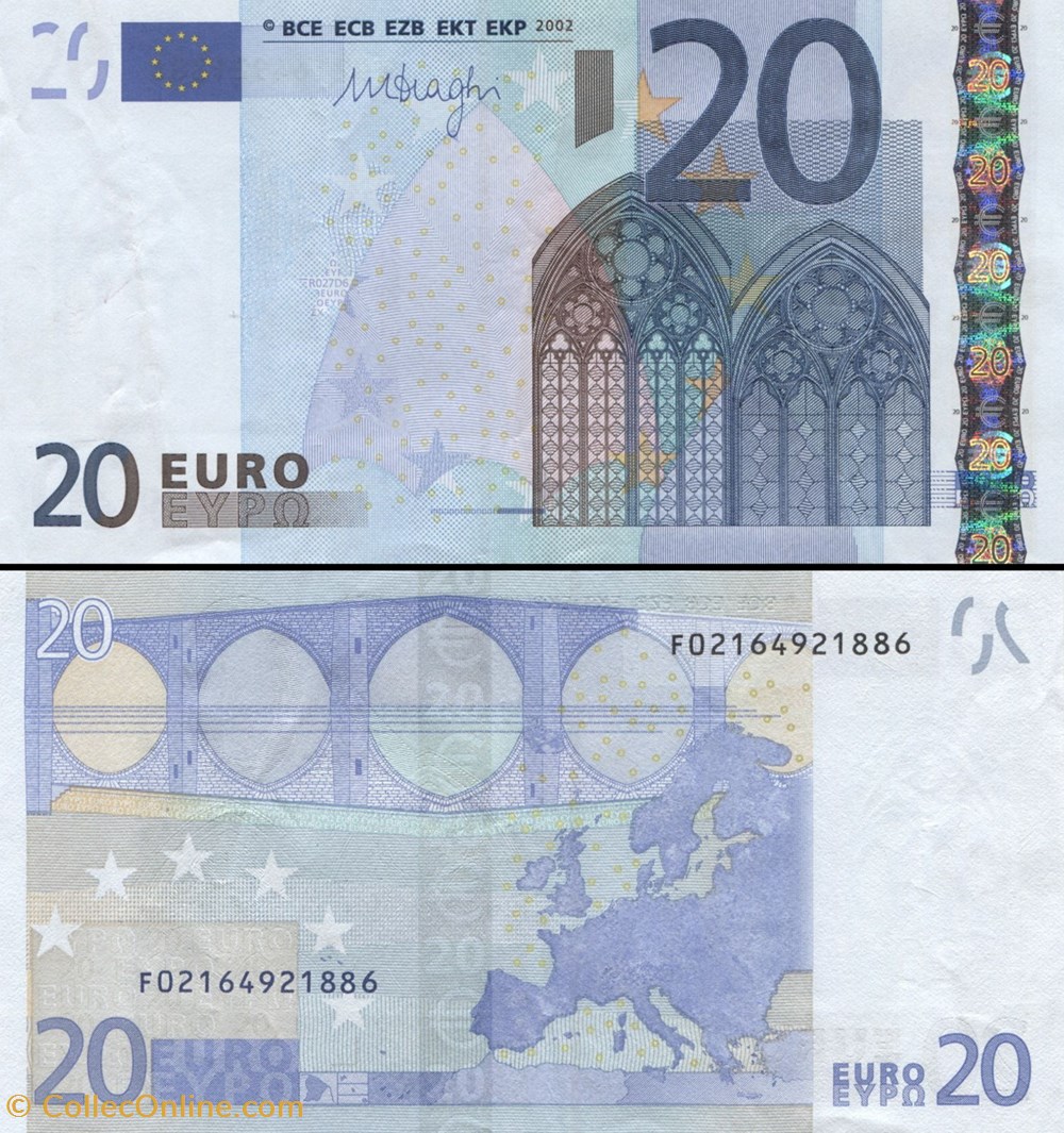20 EUROS - SIGNATURE DRAGHI - PICK 16 F - MALTE billets 20 euros signature draghi pick 16 f malte