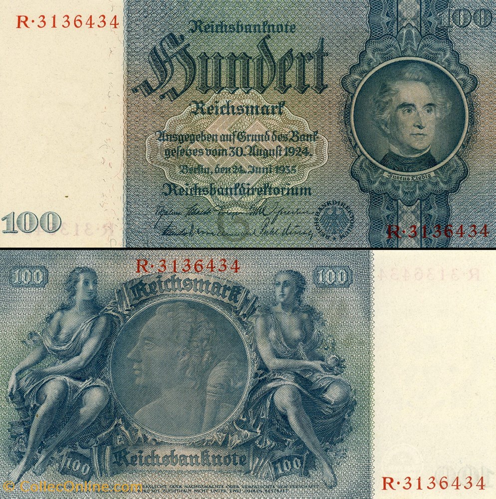 ALLEMAGNE - PICK 183 a1 - 100 MARK - 1935 billets europe allemagne pick 183 a1 100 mark 1935