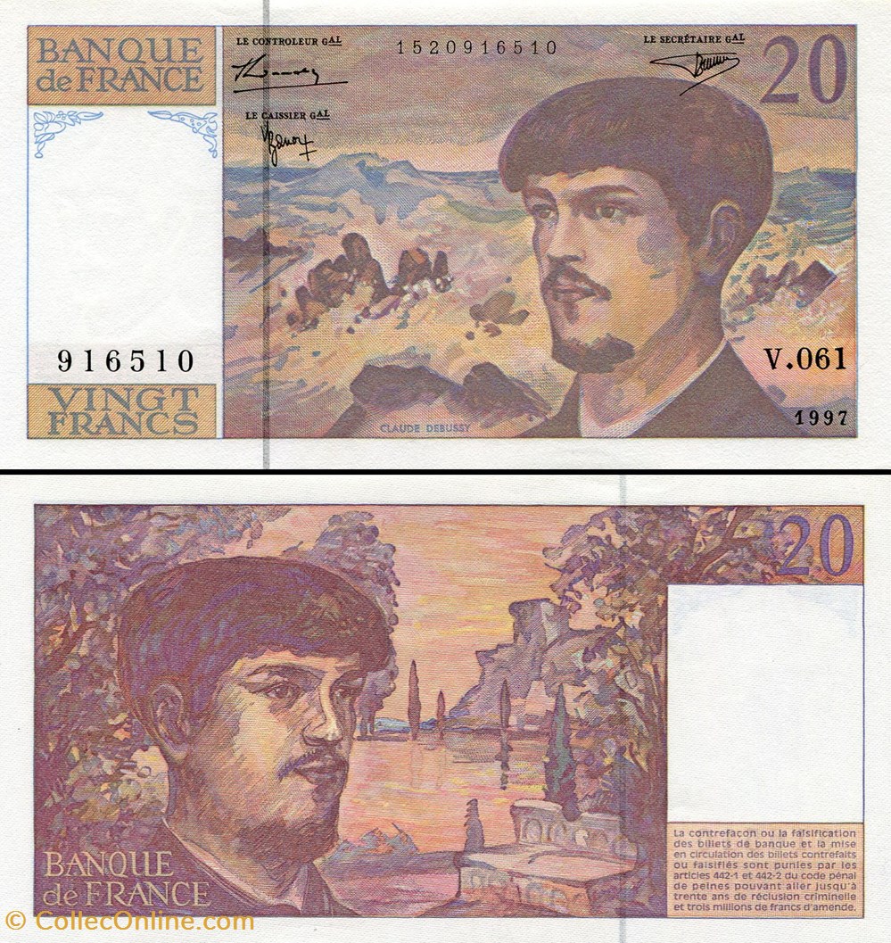 FRANCE - 20 FRANCS - 1997 - V.061 billets europe france 20 francs 1997 v 061