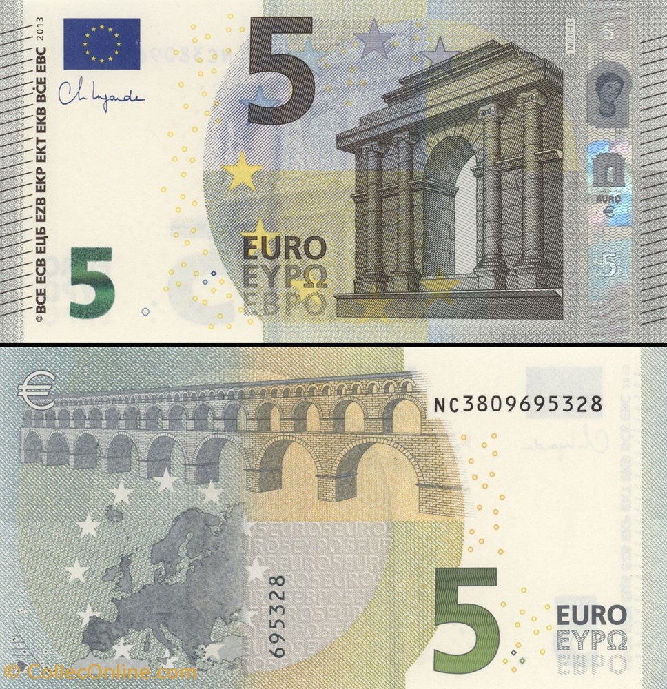 billets 5 euros signature lagarde pick 26 n autriche