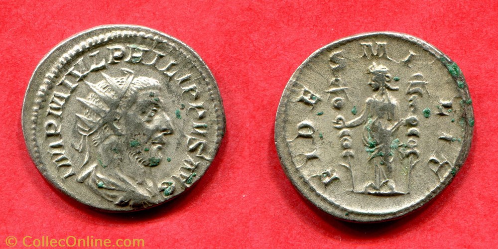 monnaie antique av jc ap romaine republicaine imperiale philippe i arabe fides milit ric 32b