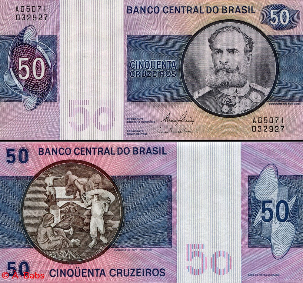 billets amerique du sud bresil pick 194c 50 cruzeiros novo 1980