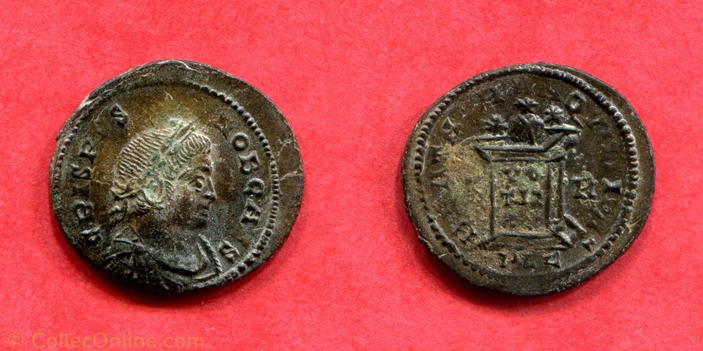 CRISPUS - BEATA TRANQVILLITAS - RIC 132 monnaie antique av jc ap romaine crispus beata tranqvillitas ric 132