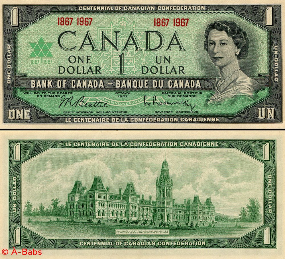 CANADA - PICK 084 a - 1 DOLLAR - 1967 billets amerique du nord canada pick 084 a 1 dollar 1967
