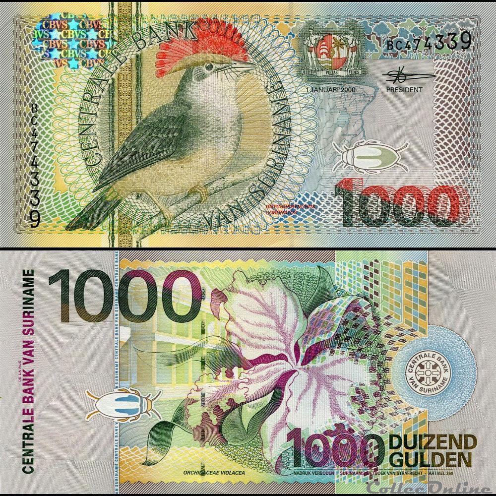 billet amerique du sud suriname pick 151 1000 gulden 2000