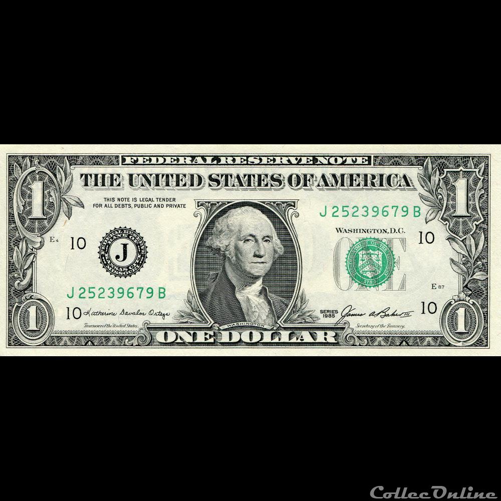 billet amerique du nord etat uni j 1 federal reserve notes small size 1985 series