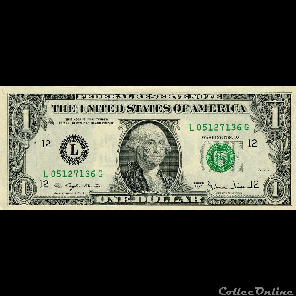 L- 1$ Federal Reserve Notes - Small Size 1977A Series billet etat uni argentine l 1 federal reserve notes small size 1977a series