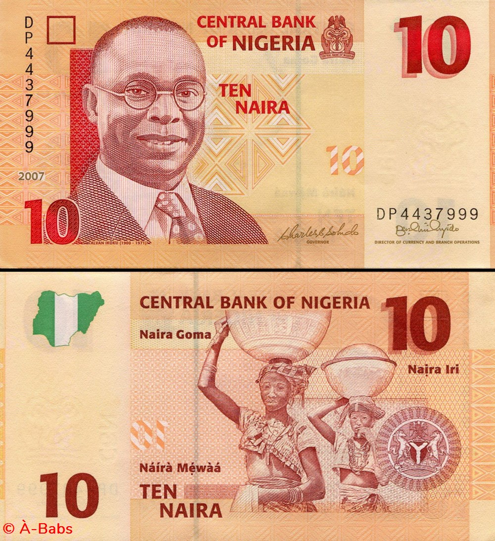 NIGERIA - PICK 33 B - 10 NAIRA - 2007 billets afrique nigeria pick 33 b 10 naira 2007