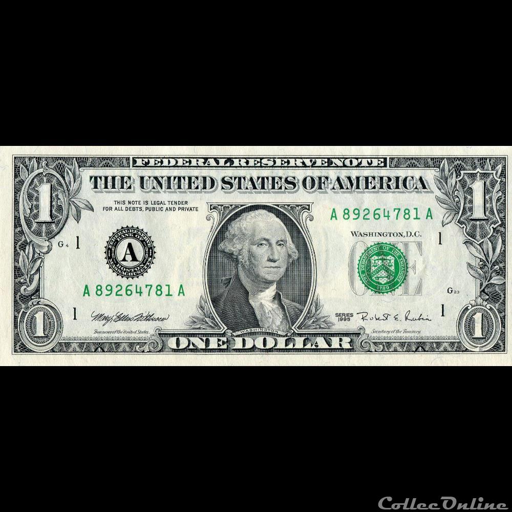 billets amerique du nord etats unis a 1 federal reserve notes small size 1995 series