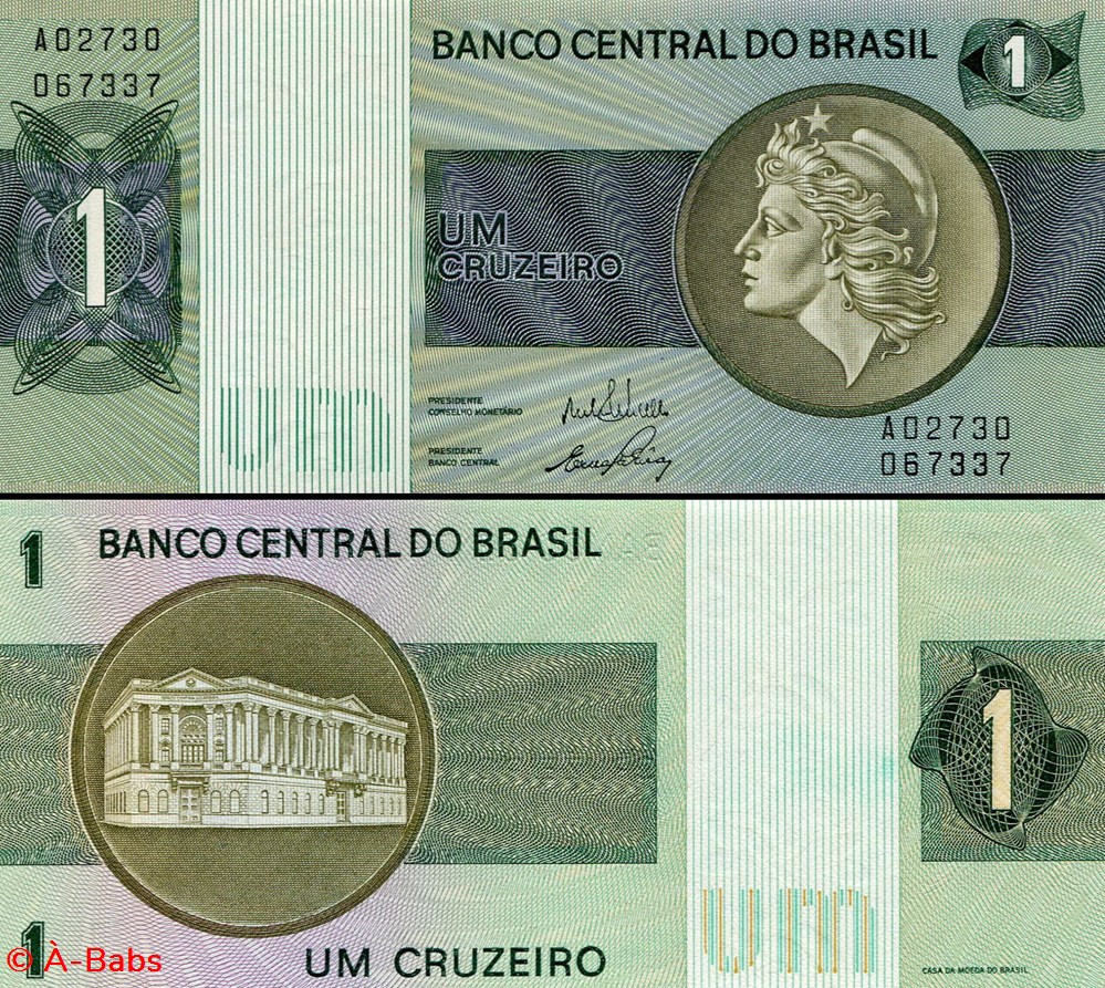 BRÉSIL - PICK 191a - 1 CRUZEIRO (NOVO) - 1970 billets amerique du sud bresil pick 191a 1 cruzeiro novo 1970