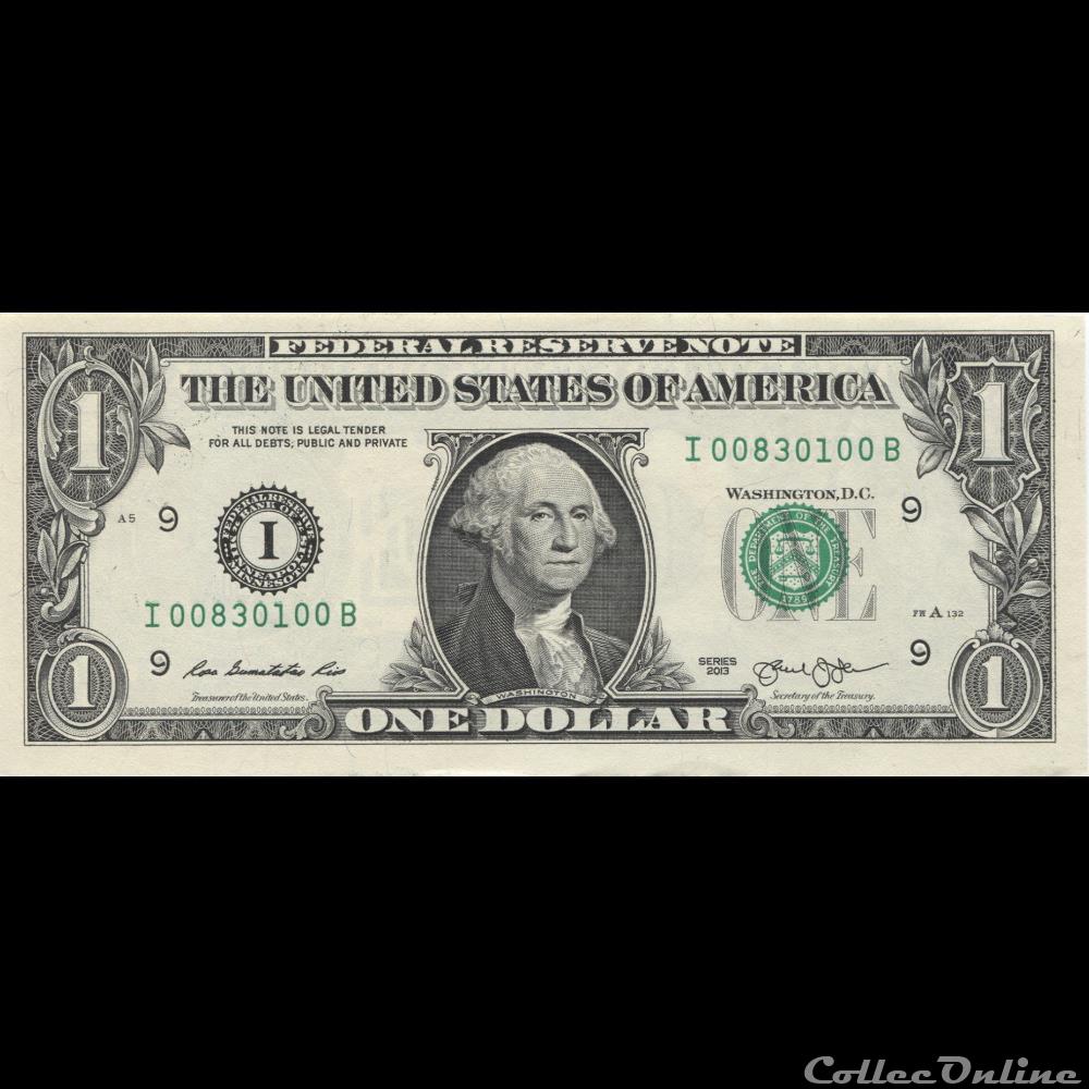 billet amerique du nord etat uni i 1 federal reserve notes small size 2013 series
