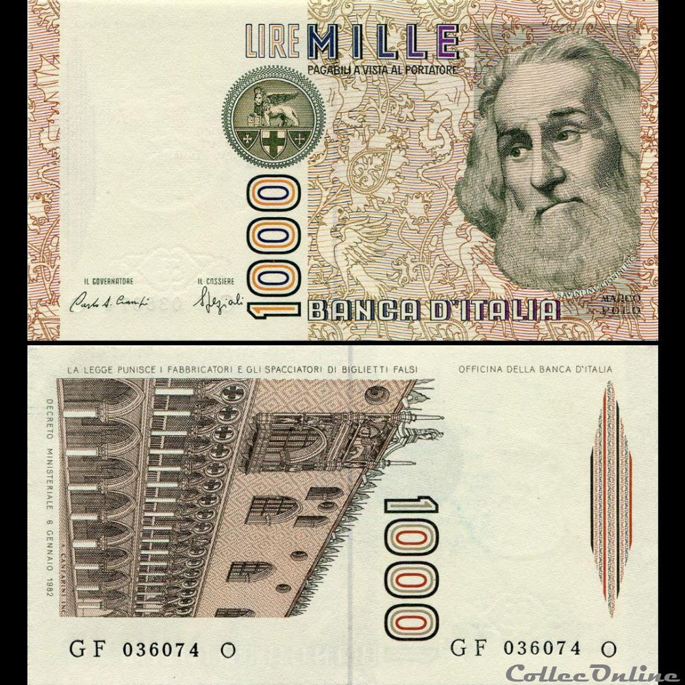 billet portugal italie pick 109 b 1000 lire 1988
