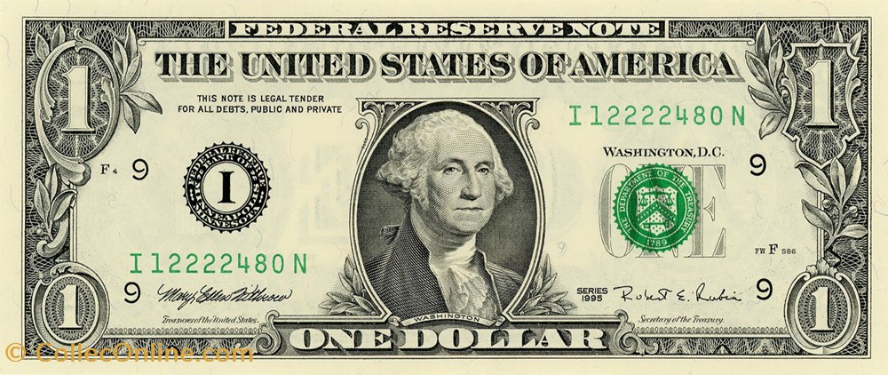 billets amerique du nord etats unis i 1 federal reserve notes small size 1995 series